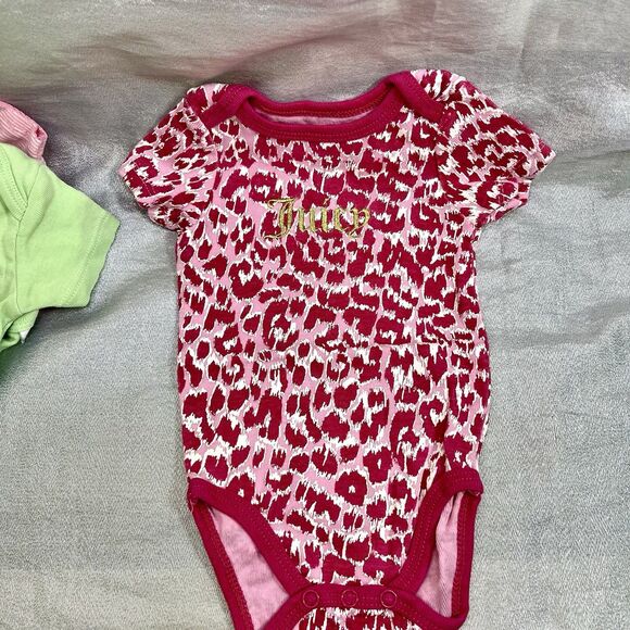 BABY GIRL SIZE 0-3 months LOT of 4 Short Sleeve One Pieces Leopard - Picture 6 of 8